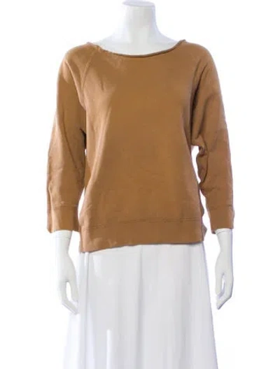 Pre-owned Nili Lotan Bateau Neckline Three-quarter Sleeve Sweatshirt In Brown
