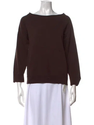 Pre-owned Nili Lotan Bateau Neckline Three-quarter Sleeve Sweatshirt In Brown