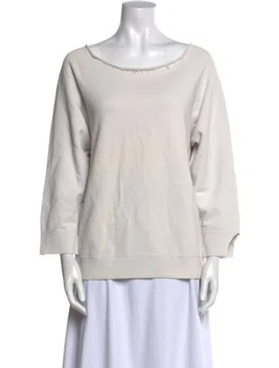 Pre-owned Nili Lotan Bateau Neckline Three-quarter Sleeve Sweatshirt In Gray