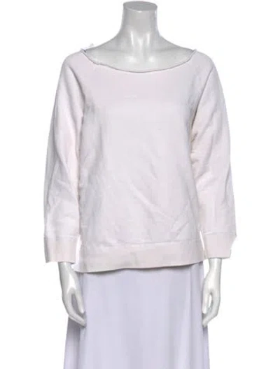 Pre-owned Nili Lotan Bateau Neckline Three-quarter Sleeve Sweatshirt In Neutral