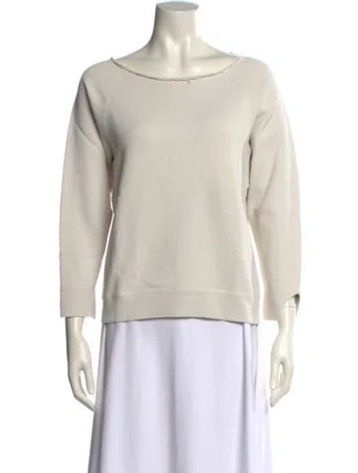 Pre-owned Nili Lotan Bateau Neckline Three-quarter Sleeve Sweatshirt In Neutral