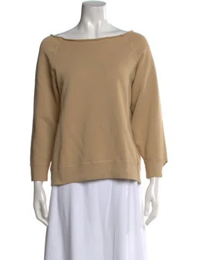 Pre-owned Nili Lotan Bateau Neckline Three-quarter Sleeve Sweatshirt In Neutral