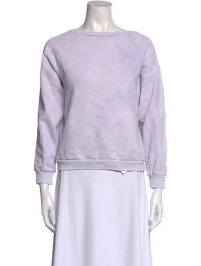 Pre-owned Nili Lotan Bateau Neckline Three-quarter Sleeve Sweatshirt In Purple