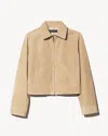 Nili Lotan Beauvais Suede Jacket In Sand