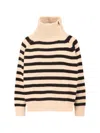 Nili Lotan Striped High Neck Knitwear With Ribbed Cuffs And Hem In Multi