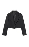 Nili Lotan Belino Cropped Wool Jacket In Black