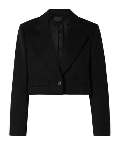 Nili Lotan Belino Short Wool Twill Blazer In Black