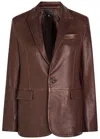 Nili Lotan Belmonde Leather Blazer In Burgundy