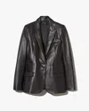 Nili Lotan Belmonde Leather Tailored Jacket In Black