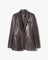 Nili Lotan Belmonde Leather Tailored Jacket In Burgundy
