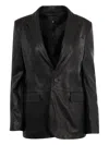 Nili Lotan Belmonde One-button Lambskin Leather Blazer In Black