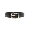 Nili Lotan Crocodile-effect Patent-leather Belt In Black