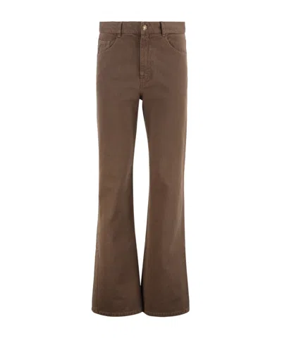NILI LOTAN BELT-LINED DENIM TROUSERS