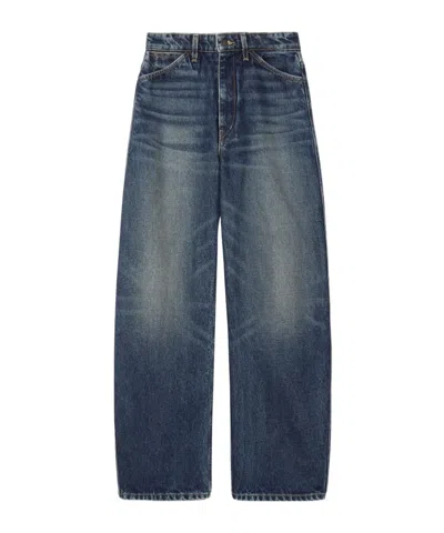 Nili Lotan Belt-loop Jeans In Blue
