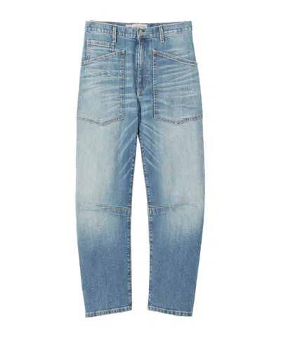Nili Lotan Belt-loop Jeans In Blue