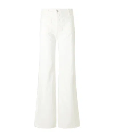Nili Lotan Florence High-rise Distressed Flared Jeans In White