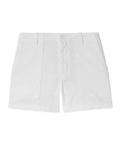 Nili Lotan Utility Cotton-blend Shorts In White