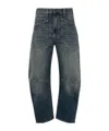 Nili Lotan Shon Wide-leg Cropped Jeans In Black