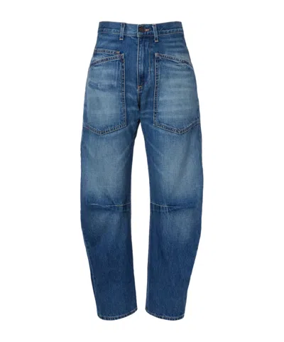 Nili Lotan Belt-loop Jeans In Blue