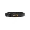 Nili Lotan Crocodile-embossed Leather Belt In Black
