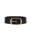 Nili Lotan Wide Dark Brown Leather Belt In Black
