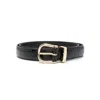 Nili Lotan Crocodile-effect Patent-leather Belt In Black