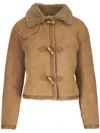 Nili Lotan Benoite Shearling-lined Suede Jacket In Nude