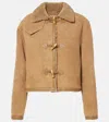 Nili Lotan Benoite Shearling-lined Suede Jacket In Beige