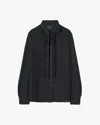 Nili Lotan Bertille Silk Shirt In Black