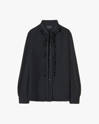 Nili Lotan Bertille Silk Shirt In Black