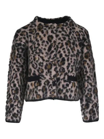 Nili Lotan Beyton Leopard-print Button Cardigan In Multi