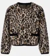 Nili Lotan Beyton Cashmere And Silk Cardigan In Animal Print