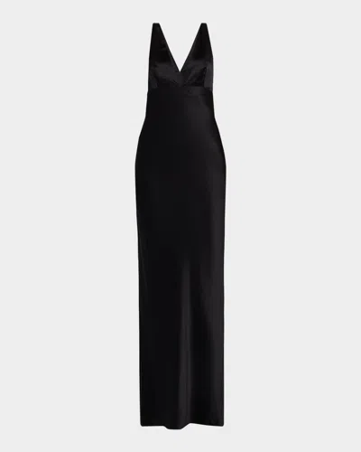 Nili Lotan Bionca Empire-waist Sleeveless Silk Bias Maxi Dress In Black