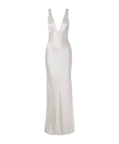Nili Lotan Bionca Silk-charmeuse Gown In White