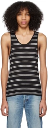 Nili Lotan Sleeveless Sweater In Black W/ Ivory Strip