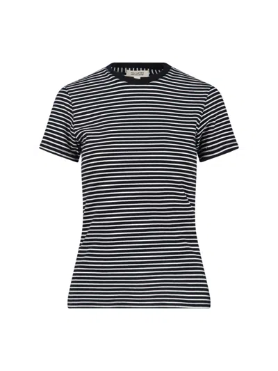 Nili Lotan Black T-shirt With Round Neckline And Short Sleeves In Animal Print