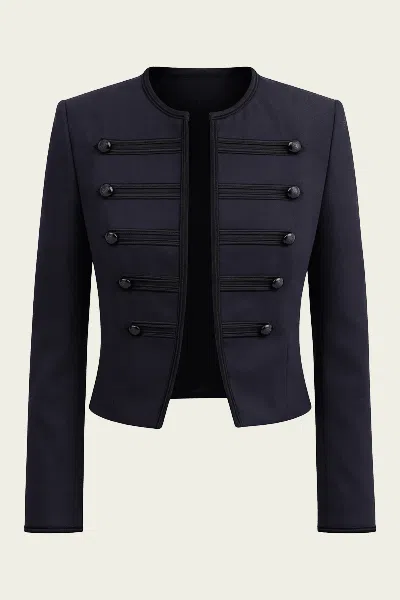 Nili Lotan Blondie Wool-gabardine Jacket In Blue
