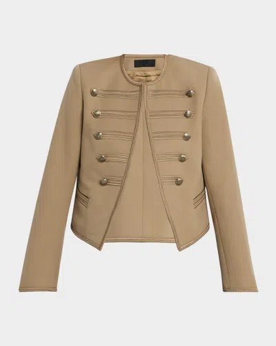 Nili Lotan Blondie Open Military Jacket In Brown