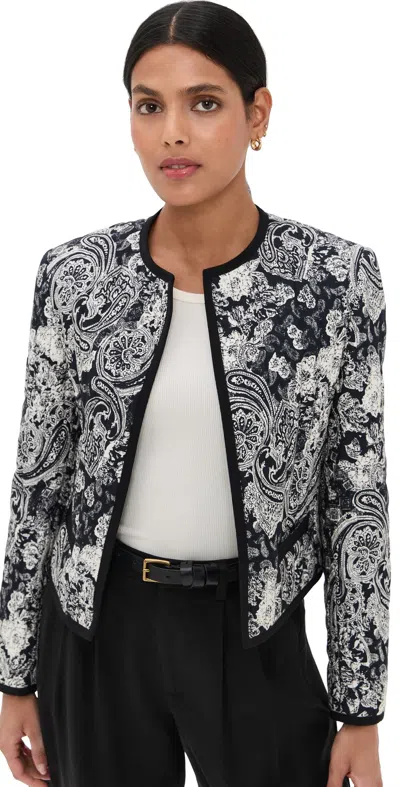 NILI LOTAN BONO JACKET MIXED PAISLEY PRINT