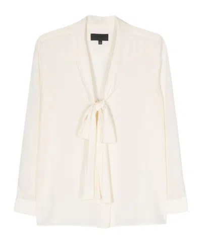 Nili Lotan Bow Collar Shirt In White