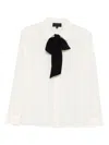 Nili Lotan Hanford Scarf-detail Silk Shirt In White