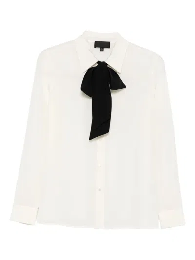 Nili Lotan Bow-detail Silk Blouse In White