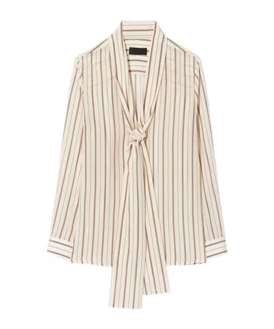 Nili Lotan Bow Tie Shirt In White