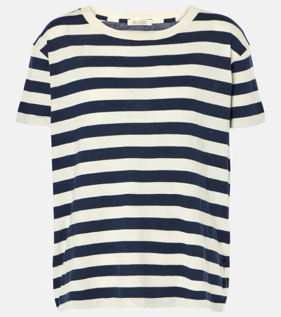 Nili Lotan Brady Striped Cotton T-shirt In Blue
