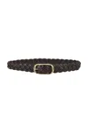 Nili Lotan Marcela Woven Leather Belt In Dark Brown