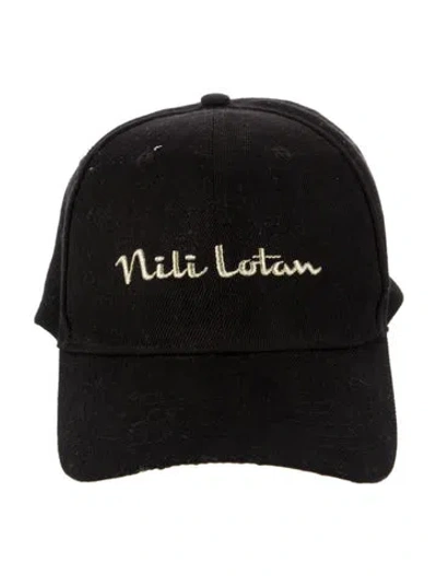 Pre-owned Nili Lotan Branded Baseball Cap In Black