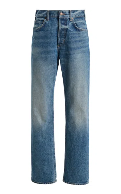 Nili Lotan Briana Rigid High-rise Straight-leg Jeans In Blue