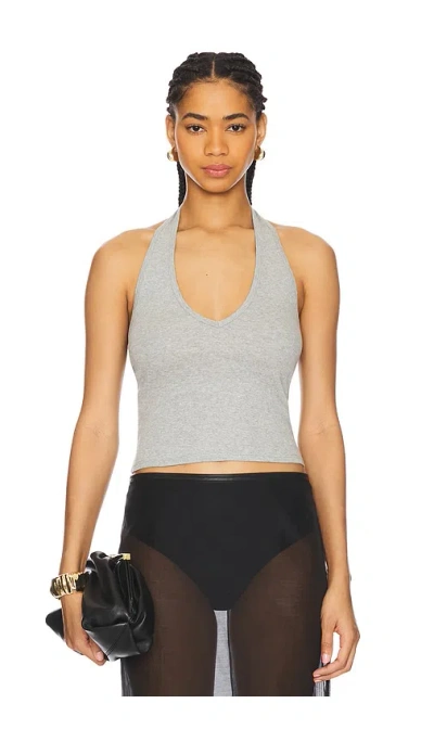 Nili Lotan Britt Halter Top In Light Grey