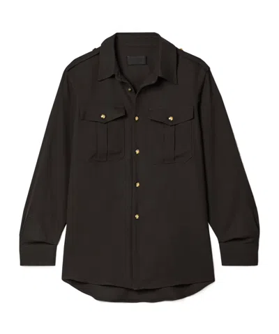 Nili Lotan Button-down Long-sleeved Shirt In Black
