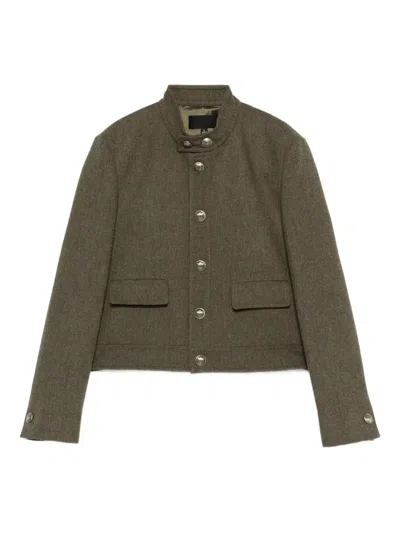 Nili Lotan Button-fastening Flap-pocket Jacket In Green